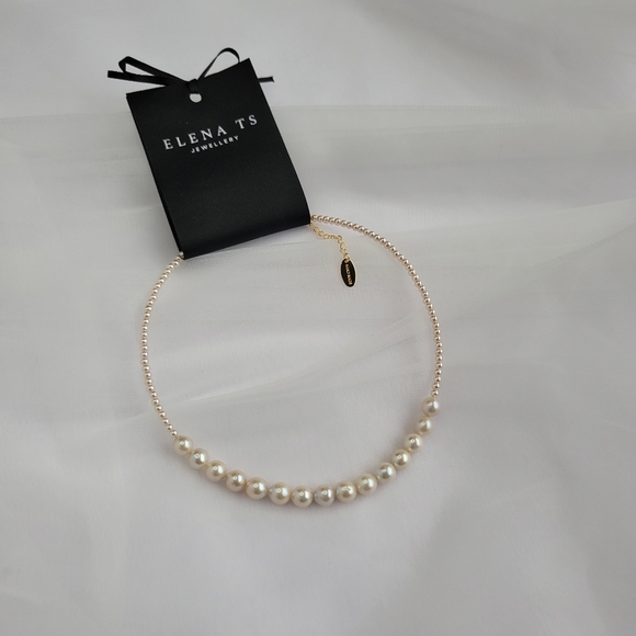38 PEARL NECKLACE BRIDAL JEWELRY PEARL CHOKER - Picture 3 of 3